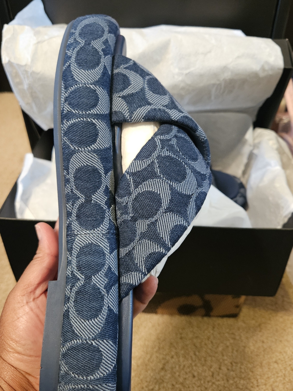 Coach Penelope Signature C Denim Sandal - Picture 11 of 16